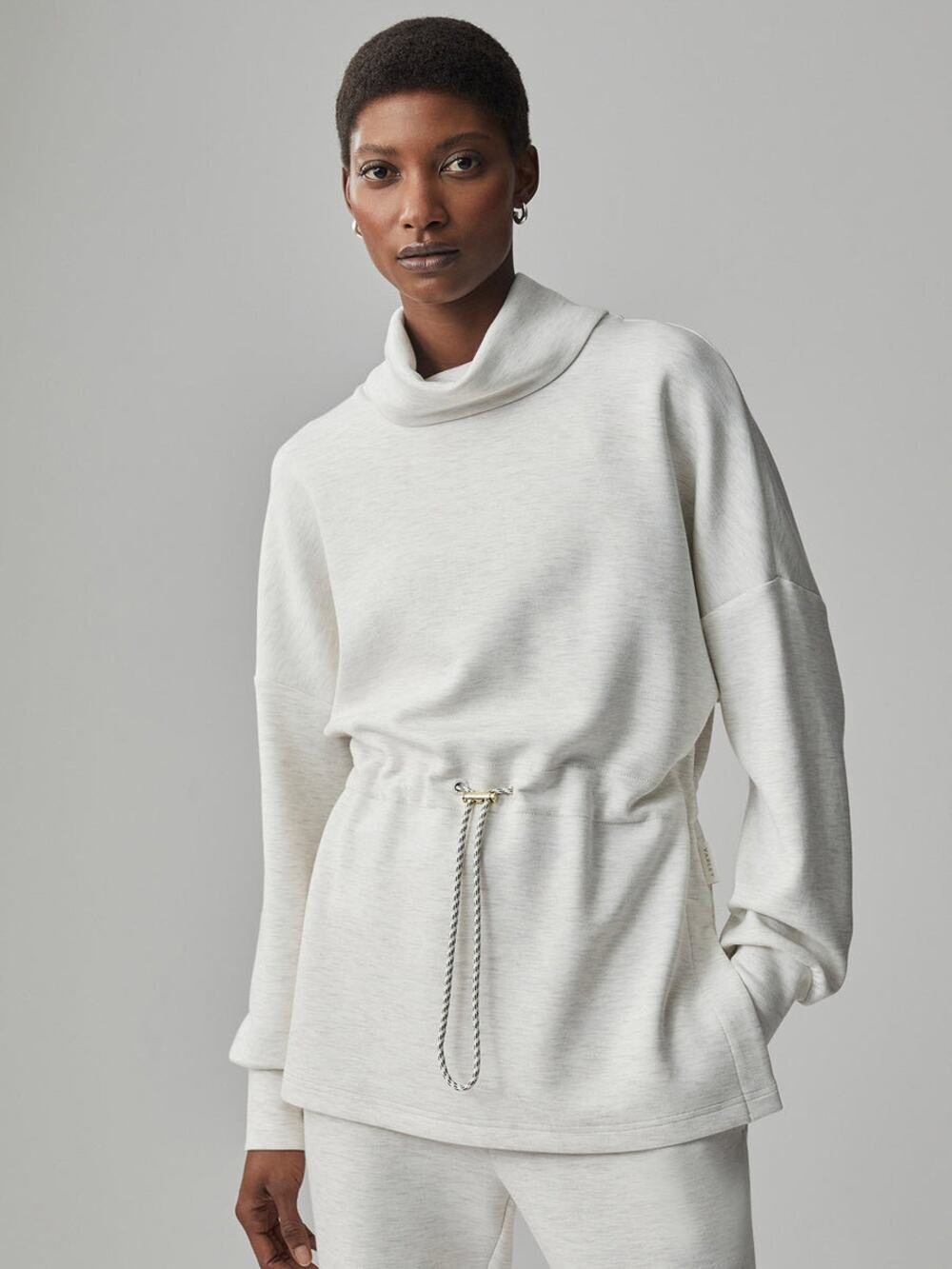 Varley Freya Sweatshirt Size 1X Ivory Marl Relaxed Sporty Minimalist